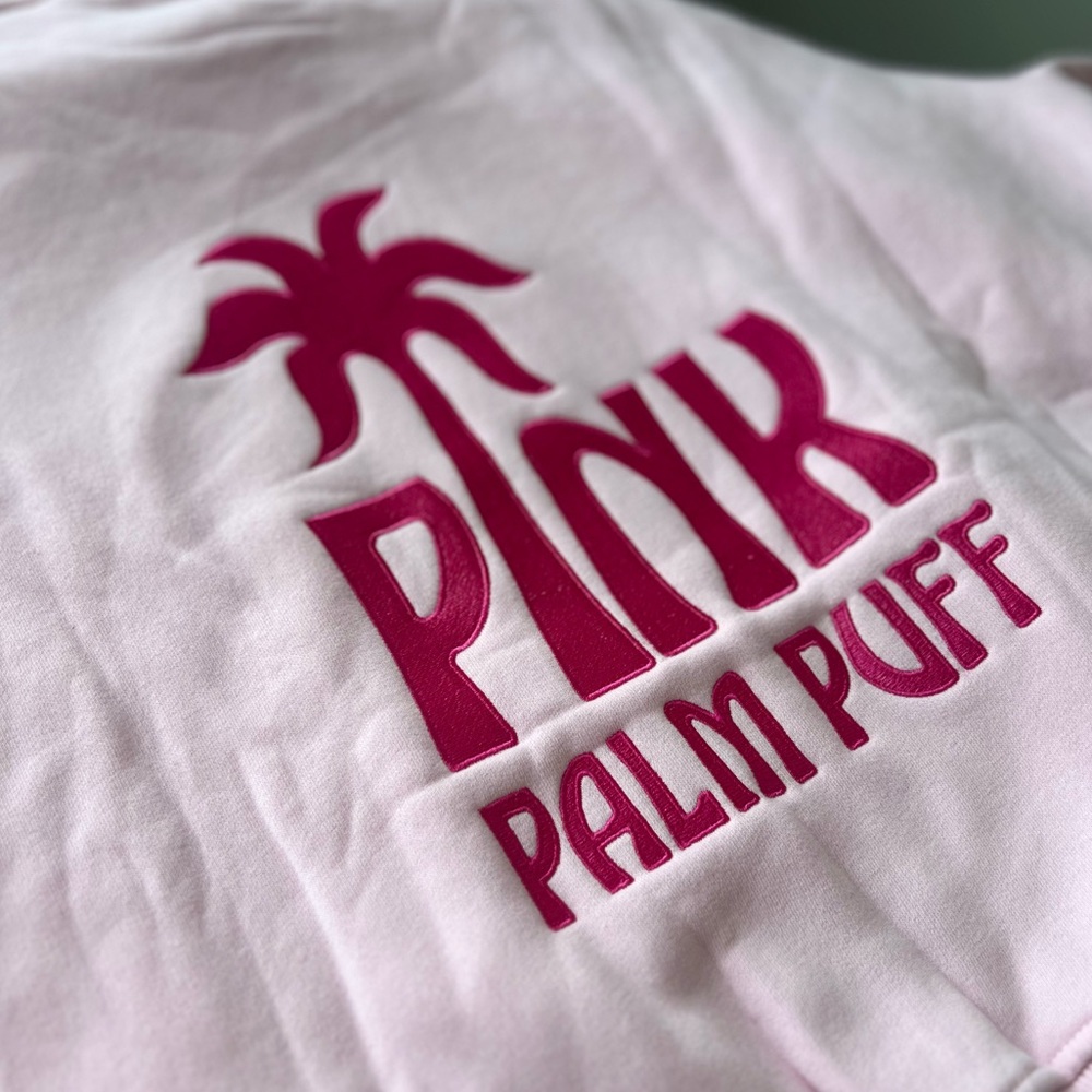 BRAND NEW Pink Palm Puff Classic Puff hoodie in pink XXS in box